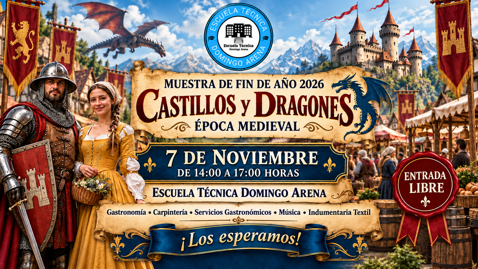 Castillos y Dragones: llega la Muestra de Fin de Año de Domingo Arena