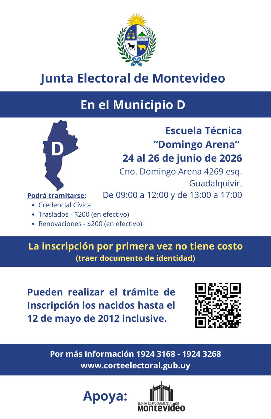 Trámite de Credencial Cívica en el Municipio D (Montevideo)